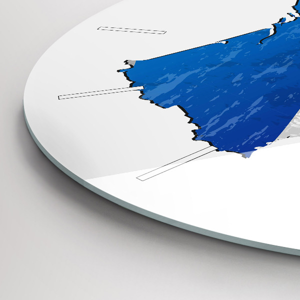 Kulaté skleněné hodiny s fotkou Vlajka Francie