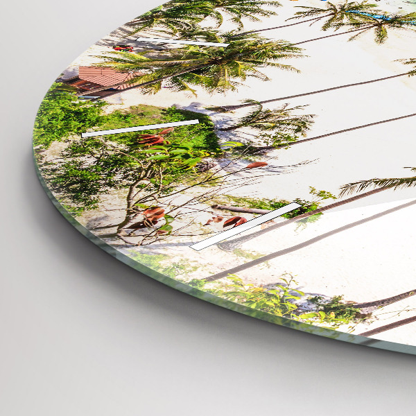 Kulaté skleněné hodiny s fotkou Národní park Thajsko