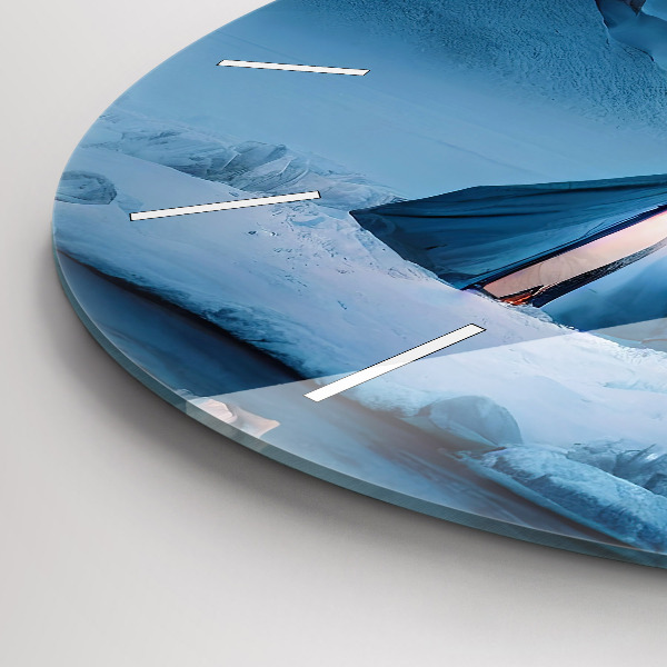 hodiny na skle Stan v islandských horách