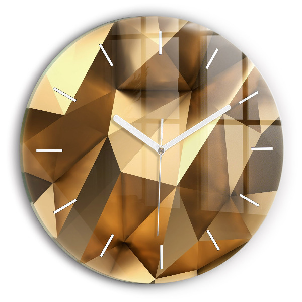 Kulaté skleněné hodiny s fotkou Geometrická textura