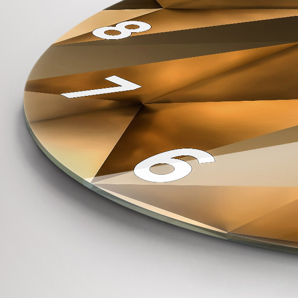 Kulaté skleněné hodiny s fotkou Geometrická textura