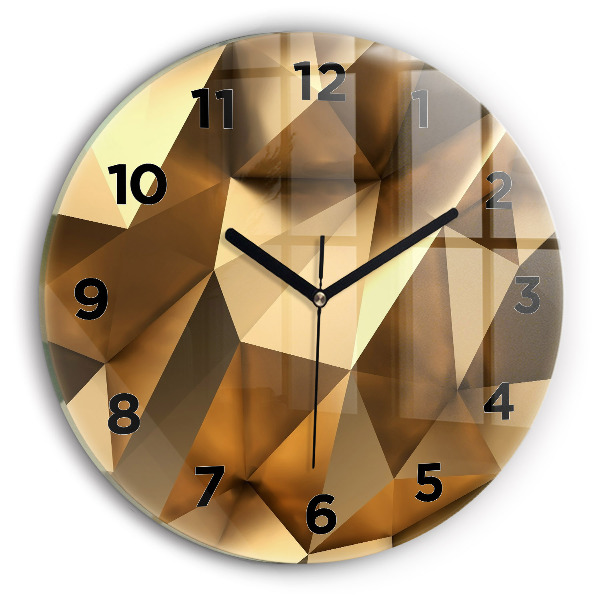 Kulaté skleněné hodiny s fotkou Geometrická textura