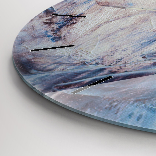 Kulaté skleněné hodiny s fotkou Textura abstraktní barvy