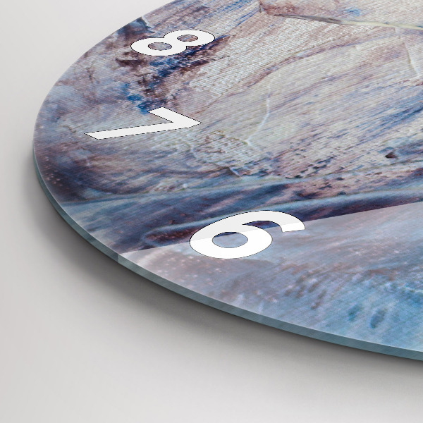 Kulaté skleněné hodiny s fotkou Textura abstraktní barvy