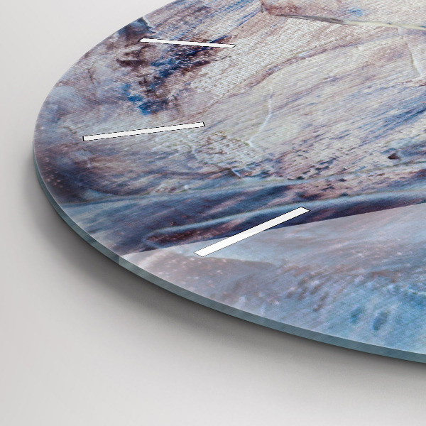 Kulaté skleněné hodiny s fotkou Textura abstraktní barvy