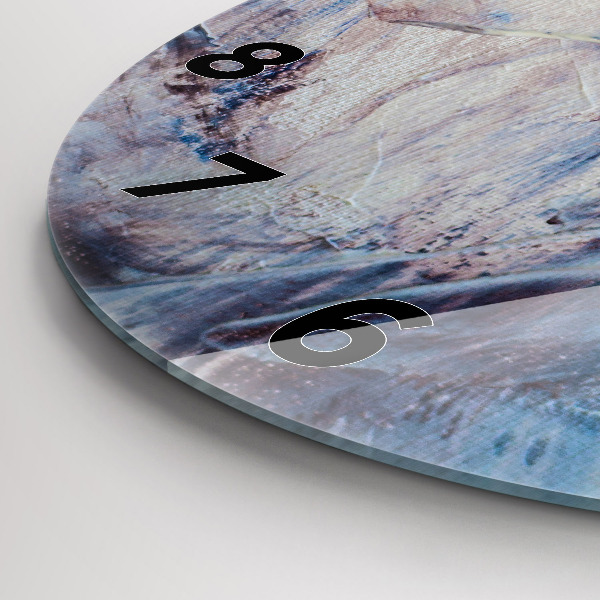 Kulaté skleněné hodiny s fotkou Textura abstraktní barvy