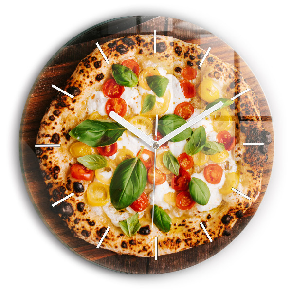hodiny na skle Italská pizza