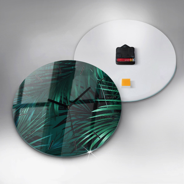 hodiny na skle Tropické listy