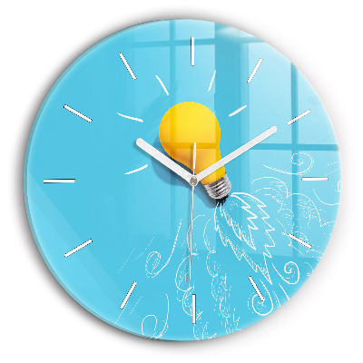 hodiny na skle Kresba žárovky
