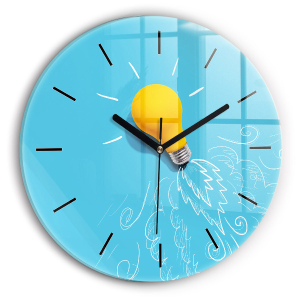 hodiny na skle Kresba žárovky