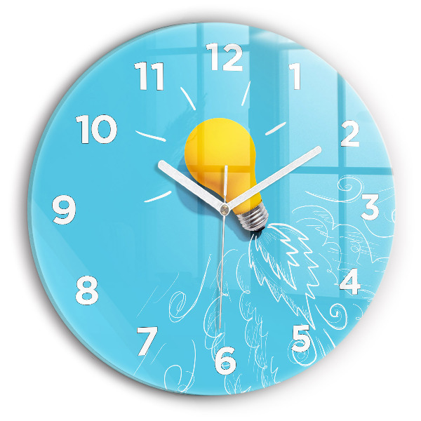 hodiny na skle Kresba žárovky