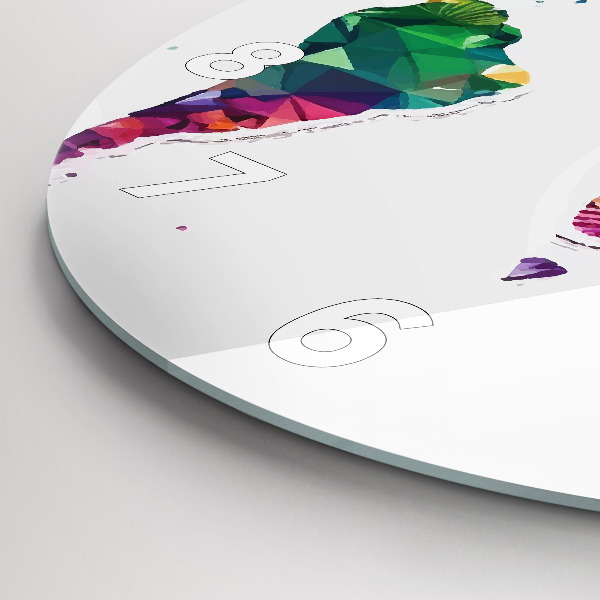 hodiny na skle Trojúhelníky na mapě světa