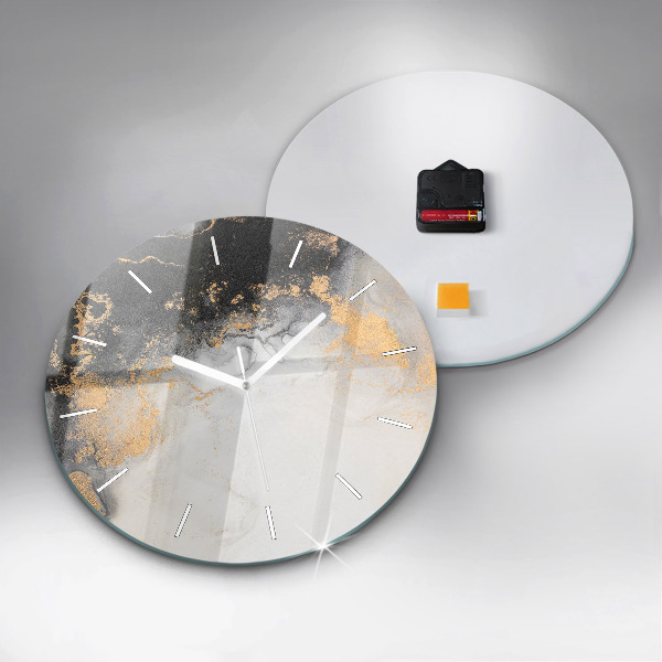 hodiny na skle Umělecký mramor