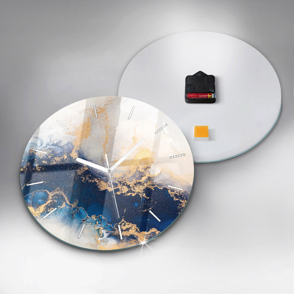 hodiny na skle Mramorový vzor