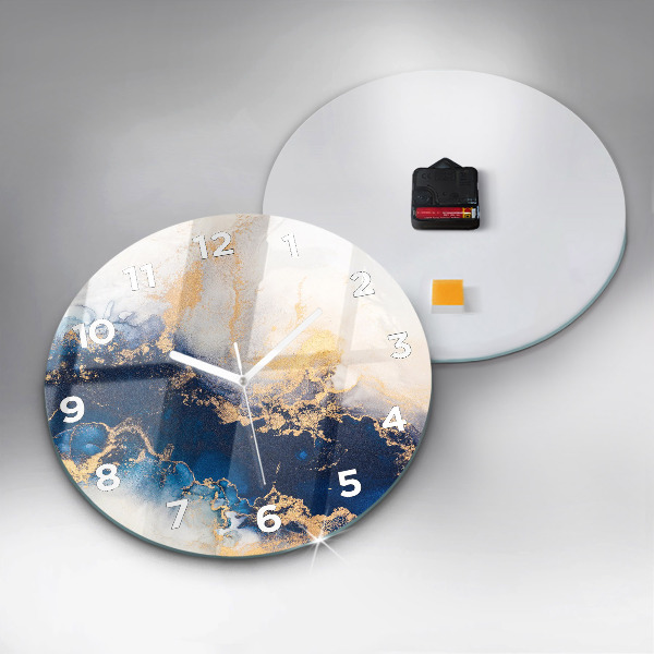 hodiny na skle Mramorový vzor