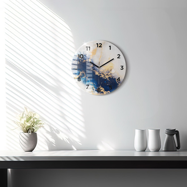 hodiny na skle Mramorový vzor