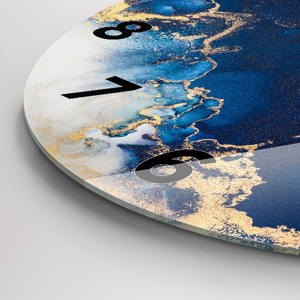 hodiny na skle Mramorový vzor