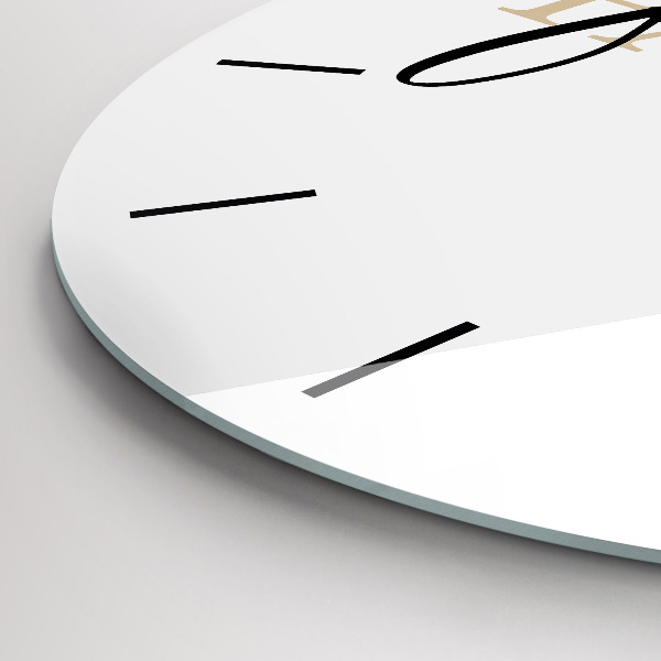 Kulaté skleněné hodiny s fotkou Rodinný nápis