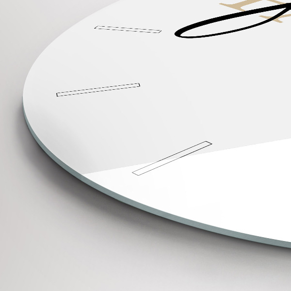 Kulaté skleněné hodiny s fotkou Rodinný nápis