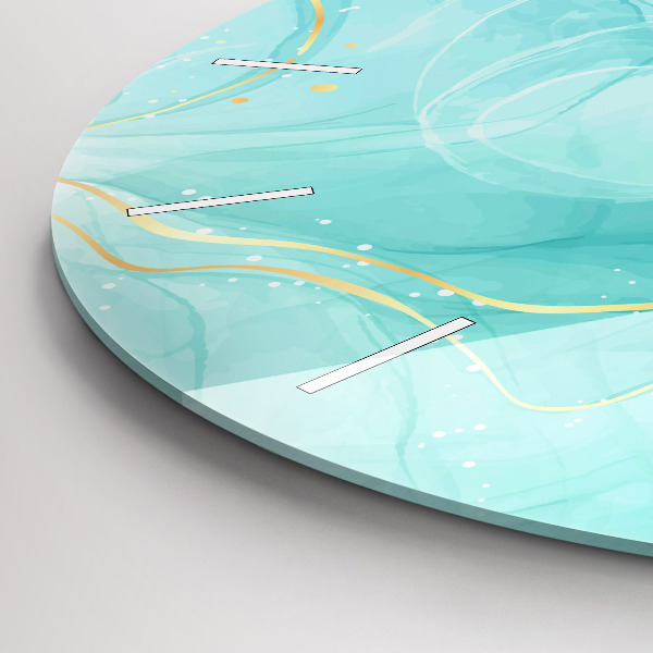 Kulaté skleněné hodiny s fotkou Abstraktní mramor