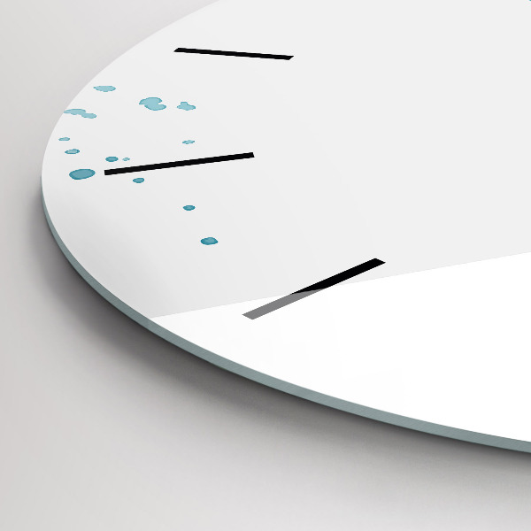 Kulaté skleněné hodiny s fotkou Tahy štětcem