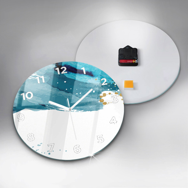 Kulaté skleněné hodiny s fotkou Tahy štětcem