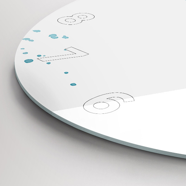 Kulaté skleněné hodiny s fotkou Tahy štětcem