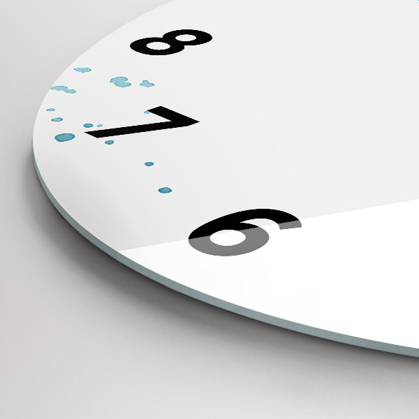 Kulaté skleněné hodiny s fotkou Tahy štětcem