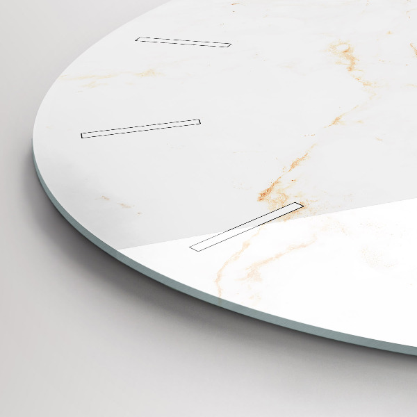 Kulaté skleněné hodiny s fotkou Elegantní mramor