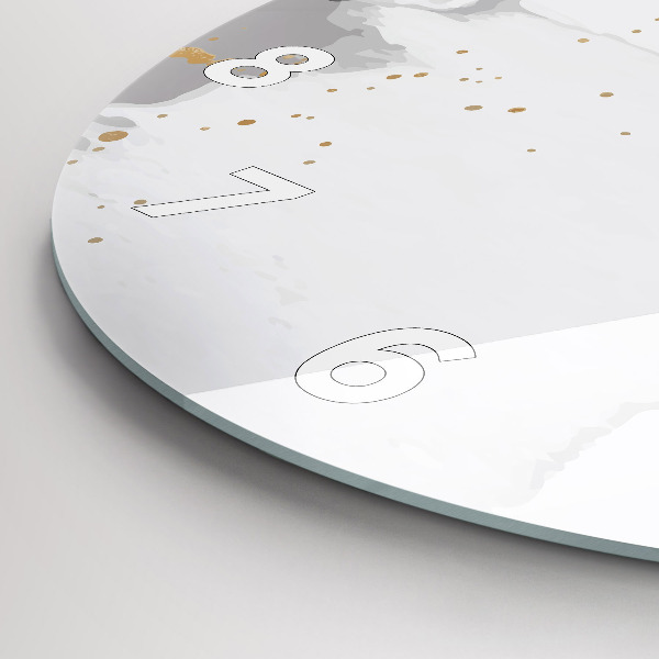 Kulaté skleněné hodiny s fotkou Skvrny abstraktní