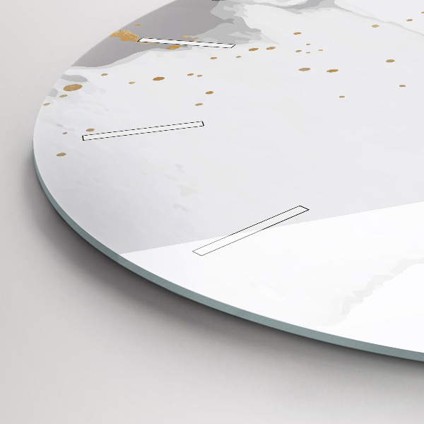 Kulaté skleněné hodiny s fotkou Skvrny abstraktní