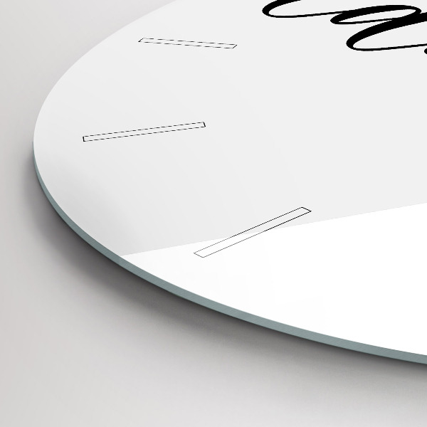 Kulaté skleněné hodiny s fotkou Dobrodružný nápis