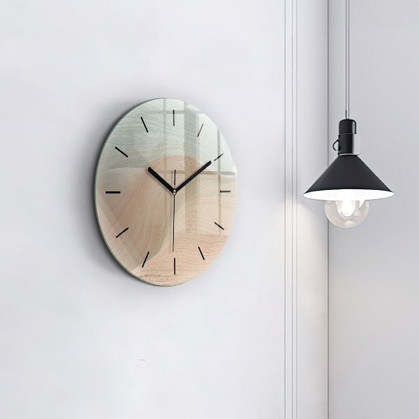 Kulaté skleněné hodiny s fotkou Abstrakce vlny