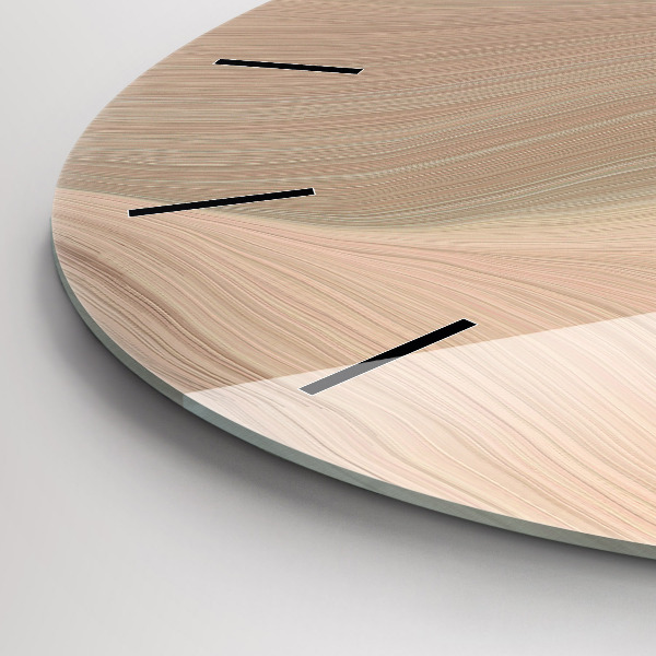 Kulaté skleněné hodiny s fotkou Abstrakce vlny