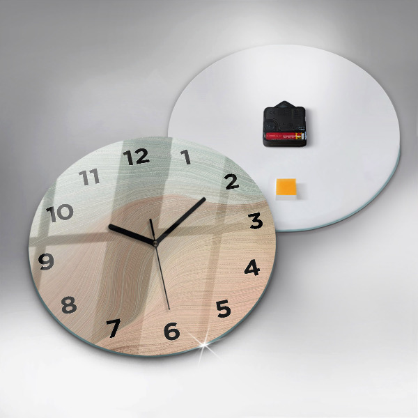 Kulaté skleněné hodiny s fotkou Abstrakce vlny