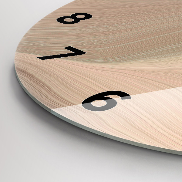 Kulaté skleněné hodiny s fotkou Abstrakce vlny