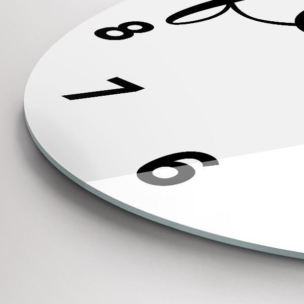 Kulaté skleněné hodiny s fotkou Rodinný nápis a srdce