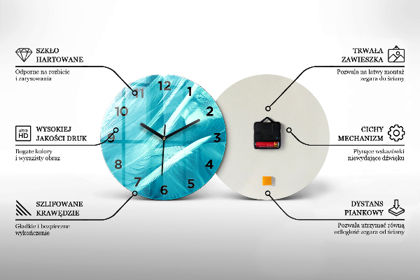 Kulaté skleněné hodiny s fotkou Sklon oblohy a hor