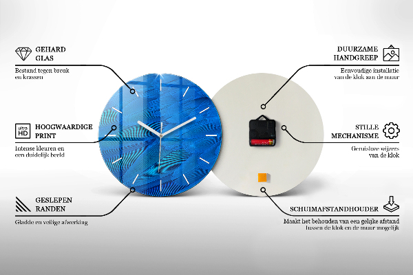 Kulaté skleněné hodiny s fotkou Minimalistické olivy