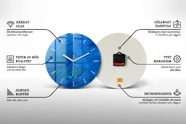 Kulaté skleněné hodiny s fotkou Minimalistické olivy