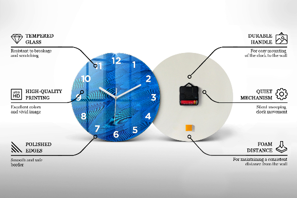 Kulaté skleněné hodiny s fotkou Minimalistické olivy