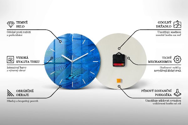 Kulaté skleněné hodiny s fotkou Minimalistické olivy