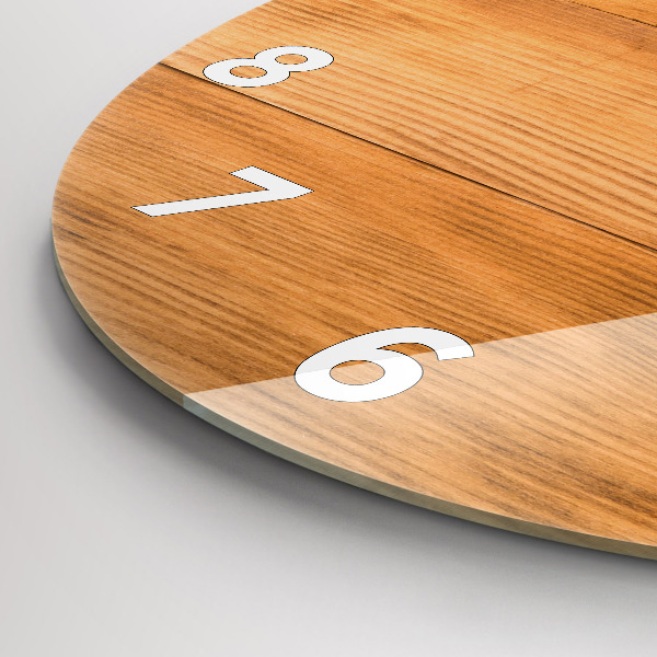 Kulaté skleněné hodiny s fotkou Dřevěná prkna