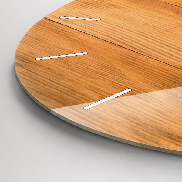 Kulaté skleněné hodiny s fotkou Dřevěná prkna