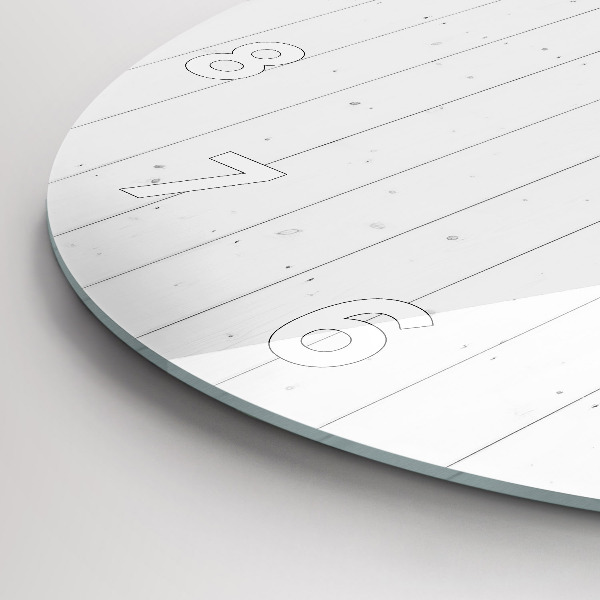 Kulaté skleněné hodiny s fotkou Vzor dřevěných panelů