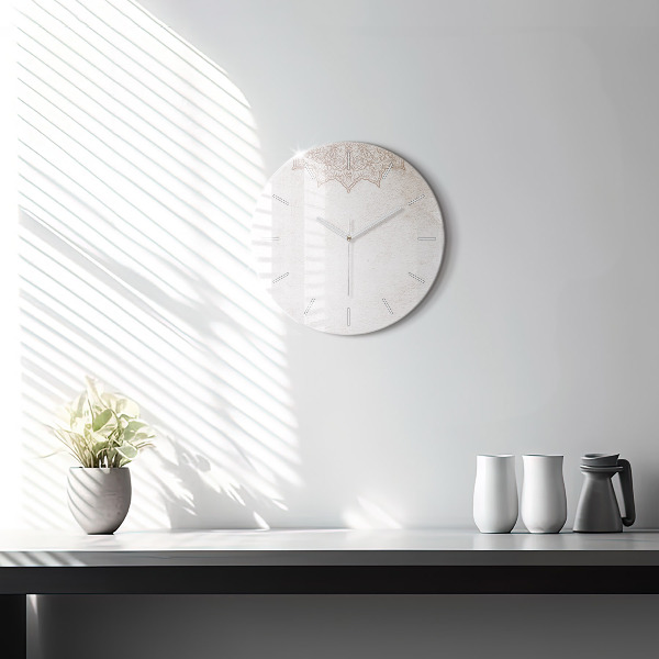 Kulaté skleněné hodiny s fotkou Dekorativní vzor