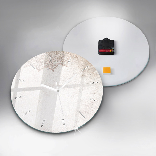 Kulaté skleněné hodiny s fotkou Dekorativní vzor