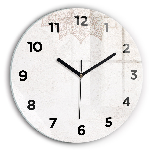 Kulaté skleněné hodiny s fotkou Dekorativní vzor