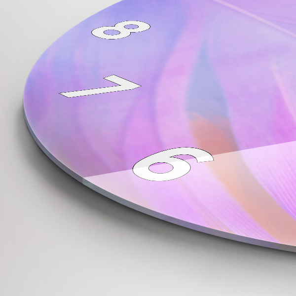 Kulaté skleněné hodiny s fotkou Barevné peří