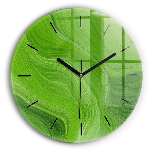 Kulaté skleněné hodiny s fotkou Moderní vlny